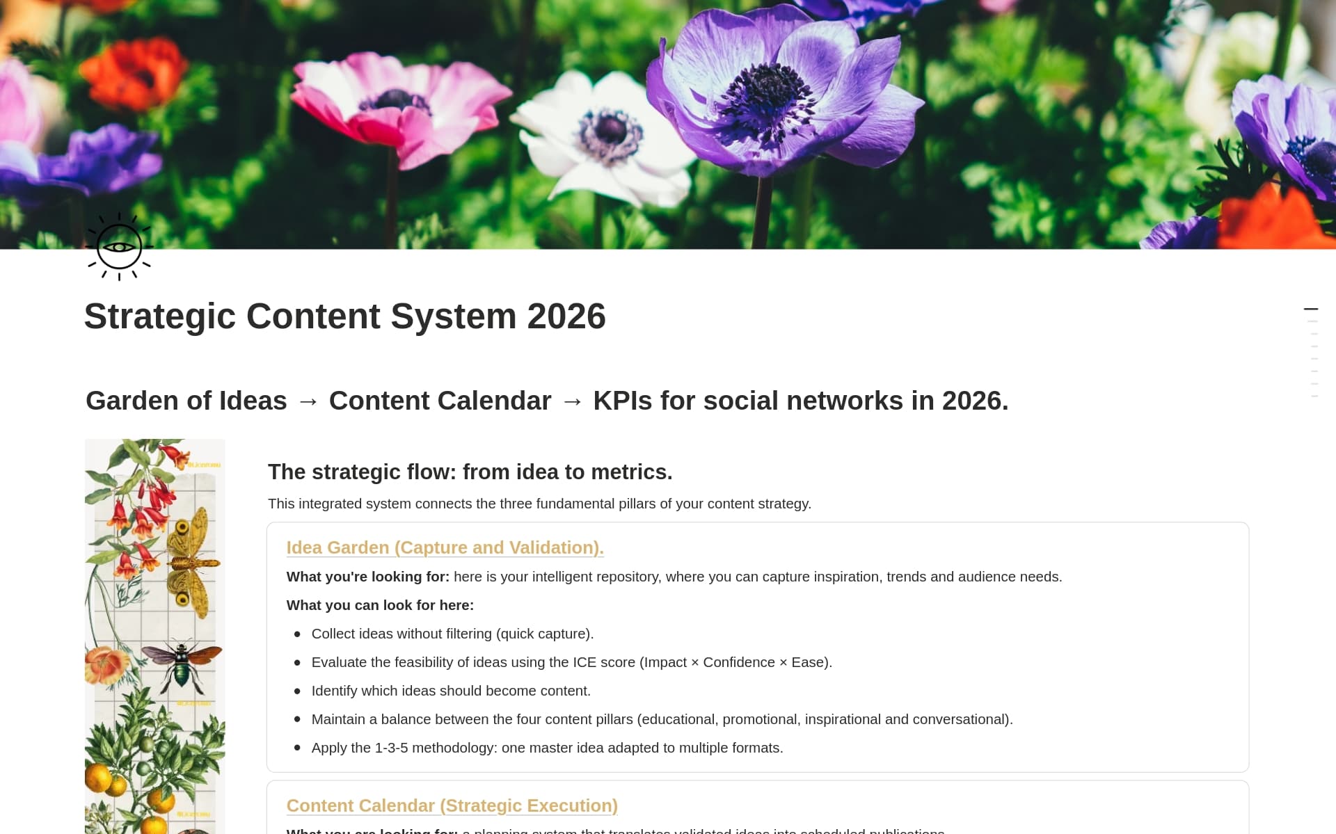 A template preview for Strategic Content System 2026